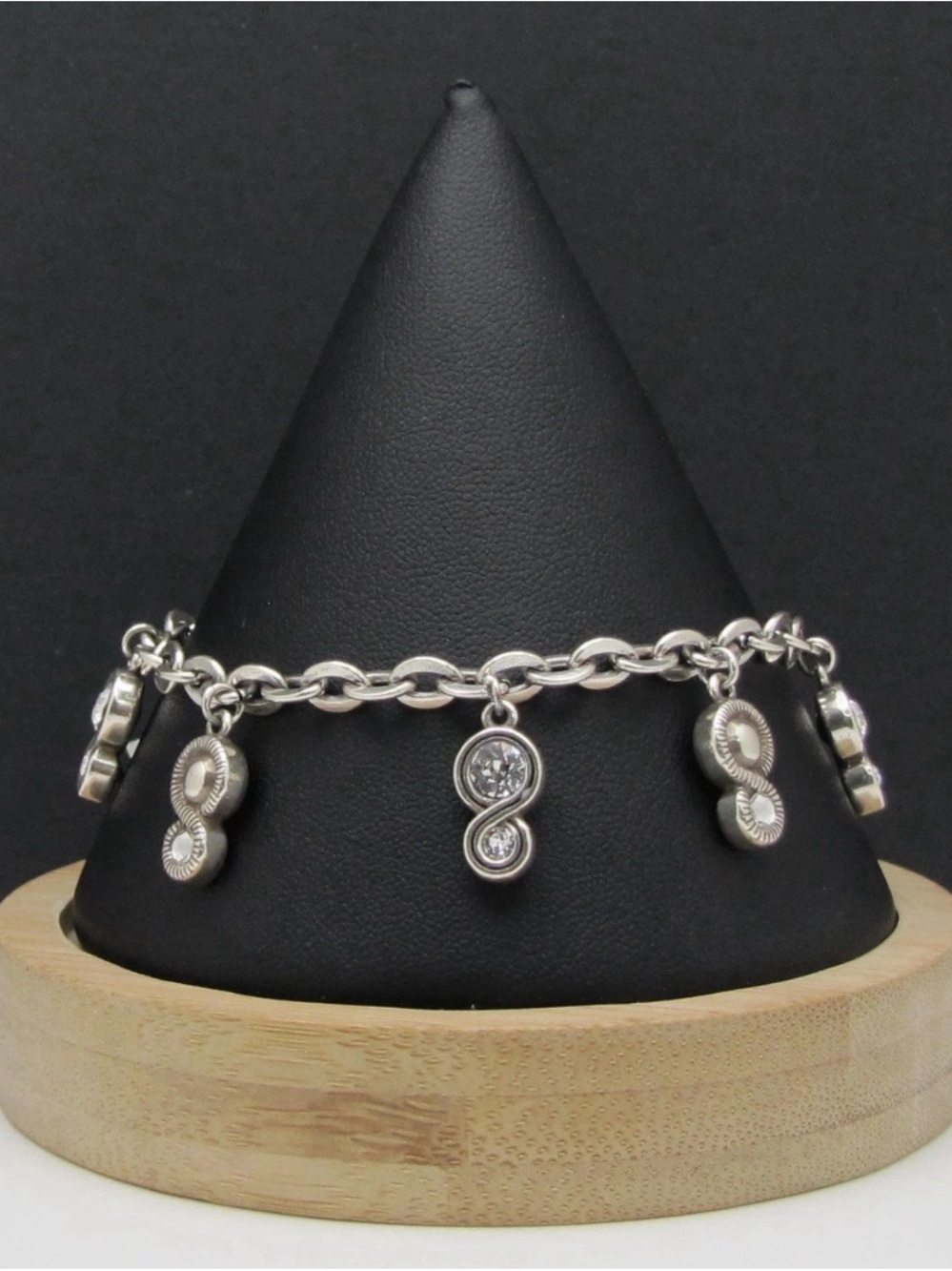 ♾️💎 SOLD 🚫 BRIGHTON INFINITY Silver Charm Bracelet with Swarovski Crystal Inlay